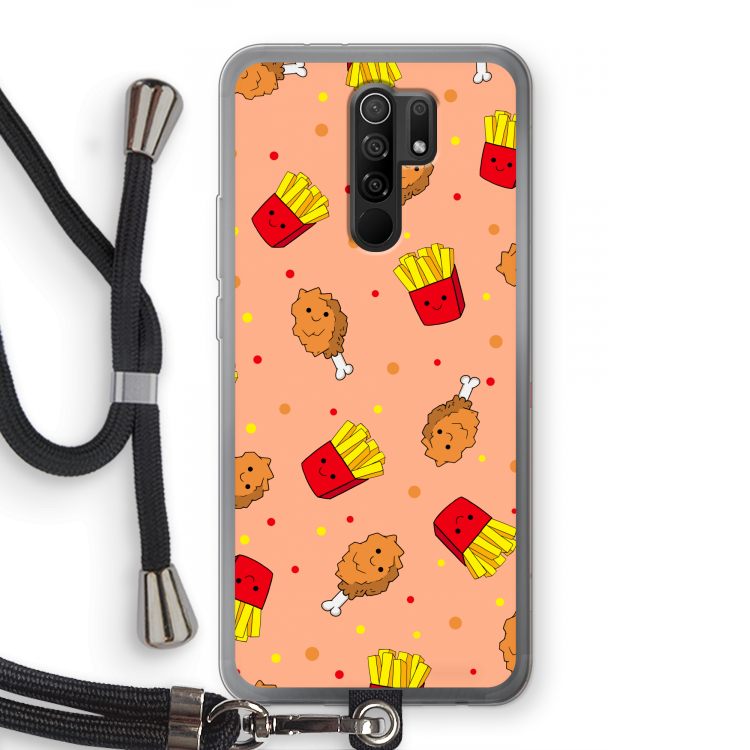Chicken 'n Fries: Xiaomi Redmi 9 Transparant Hoesje met koord