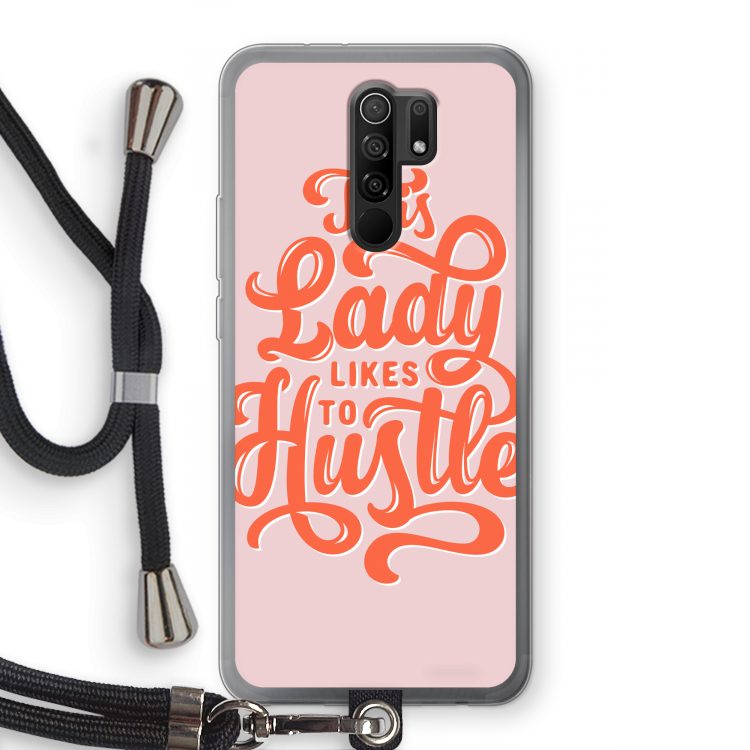 Hustle Lady: Xiaomi Redmi 9 Transparant Hoesje met koord