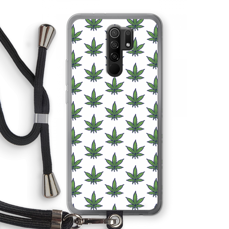 Weed: Xiaomi Redmi 9 Transparant Hoesje met koord