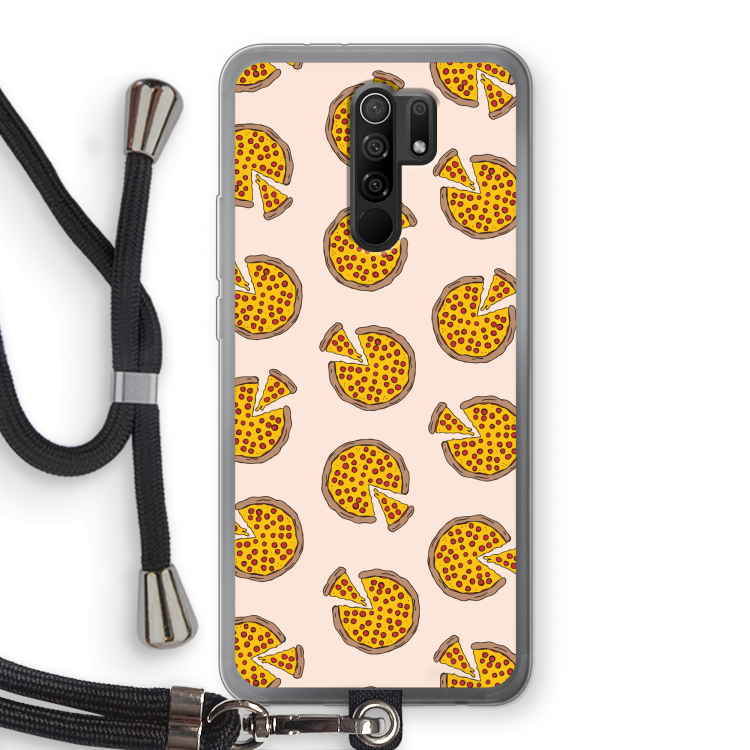You Had Me At Pizza: Xiaomi Redmi 9 Transparant Hoesje met koord
