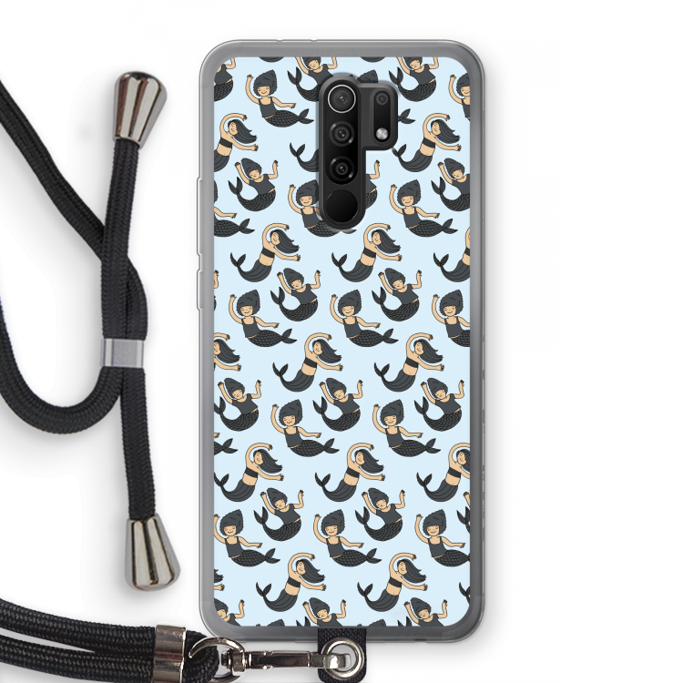 Zeemeermin: Xiaomi Redmi 9 Transparant Hoesje met koord
