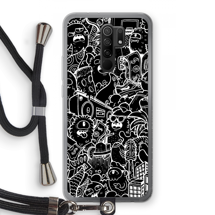 Vexx Black City : Xiaomi Redmi 9 Transparant Hoesje met koord