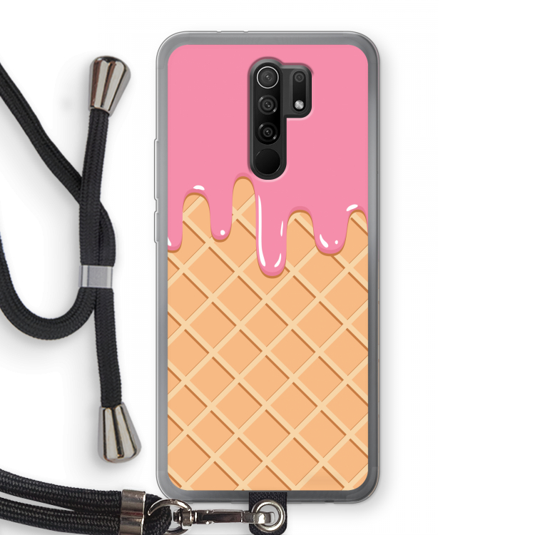 Ice cream: Xiaomi Redmi 9 Transparant Hoesje met koord