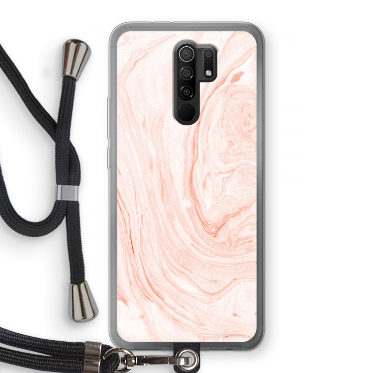 Peach bath: Xiaomi Redmi 9 Transparant Hoesje met koord