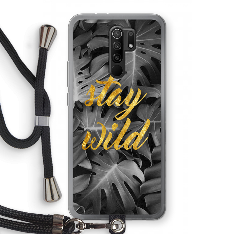 Stay wild: Xiaomi Redmi 9 Transparant Hoesje met koord