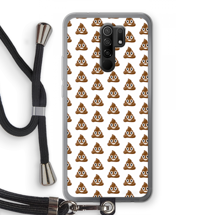 Poop emoji: Xiaomi Redmi 9 Transparant Hoesje met koord