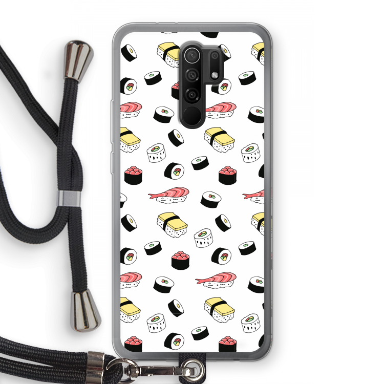 Sushi time: Xiaomi Redmi 9 Transparant Hoesje met koord