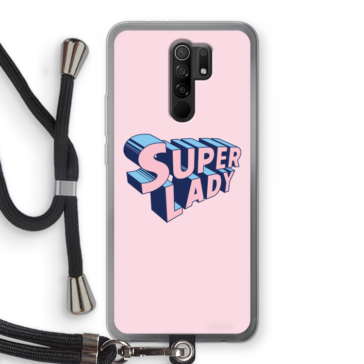 Superlady: Xiaomi Redmi 9 Transparant Hoesje met koord