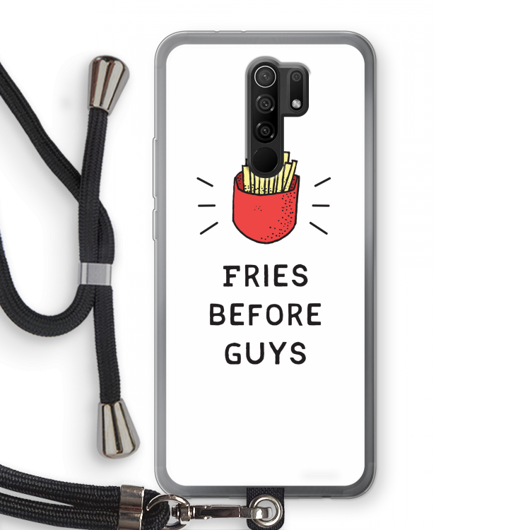 Fries before guys: Xiaomi Redmi 9 Transparant Hoesje met koord