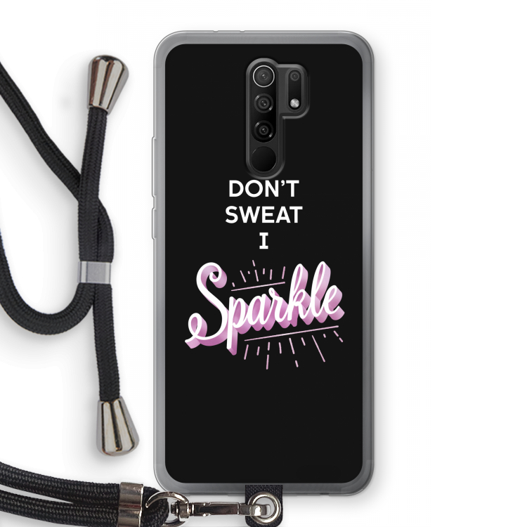Sparkle quote: Xiaomi Redmi 9 Transparant Hoesje met koord