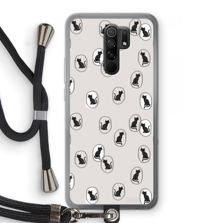 Miauw: Xiaomi Redmi 9 Transparant Hoesje met koord