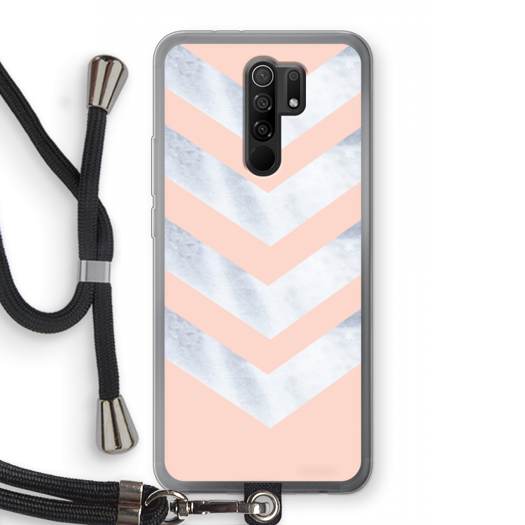 Marmeren pijlen: Xiaomi Redmi 9 Transparant Hoesje met koord
