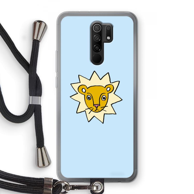 Kleine leeuw: Xiaomi Redmi 9 Transparant Hoesje met koord