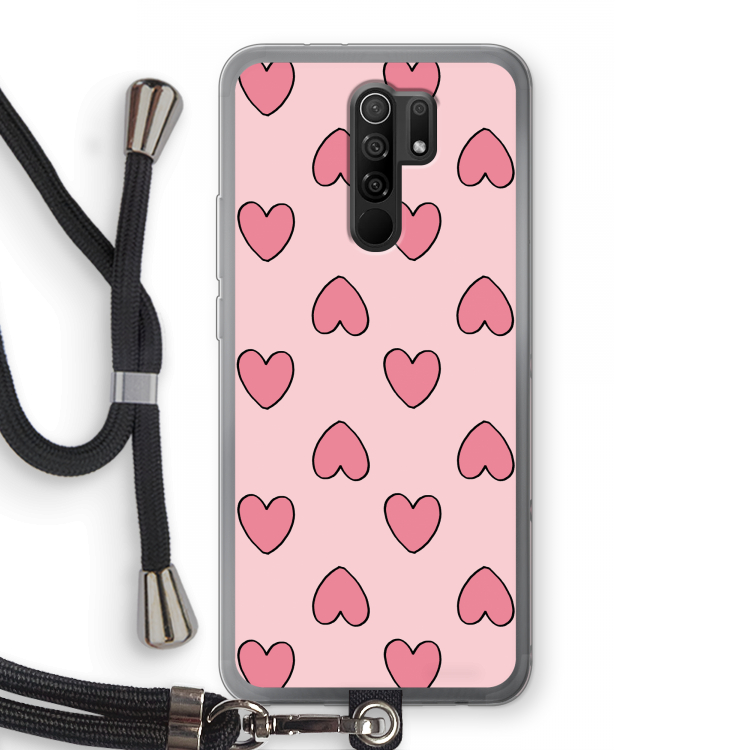 Ondersteboven verliefd: Xiaomi Redmi 9 Transparant Hoesje met koord