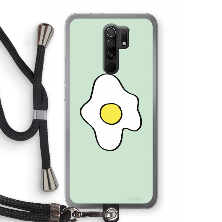 Spiegelei: Xiaomi Redmi 9 Transparant Hoesje met koord