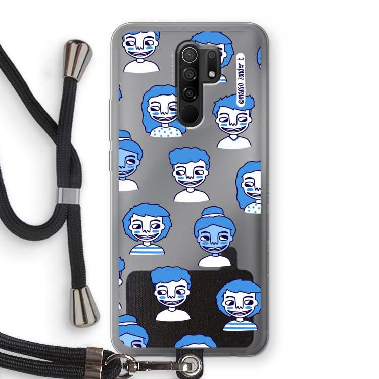Gezichtjes: Xiaomi Redmi 9 Transparant Hoesje met koord