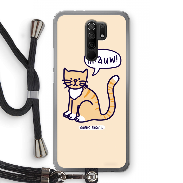 Miauw: Xiaomi Redmi 9 Transparant Hoesje met koord