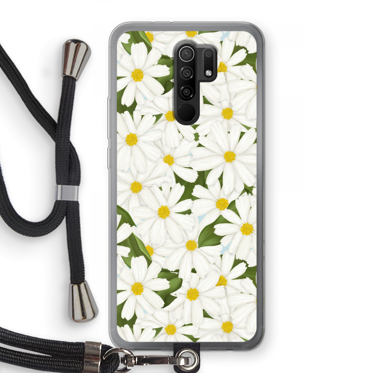 Summer Daisies: Xiaomi Redmi 9 Transparant Hoesje met koord