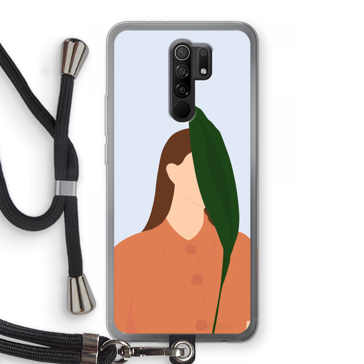 Leaf: Xiaomi Redmi 9 Transparant Hoesje met koord