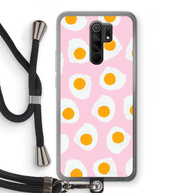 Dancing eggs: Xiaomi Redmi 9 Transparant Hoesje met koord