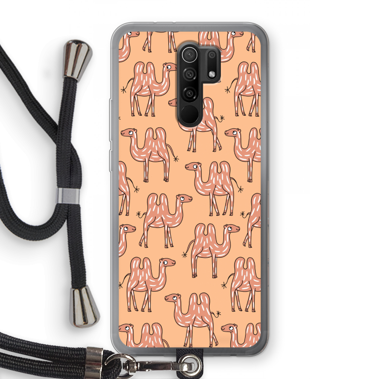 Kameel: Xiaomi Redmi 9 Transparant Hoesje met koord