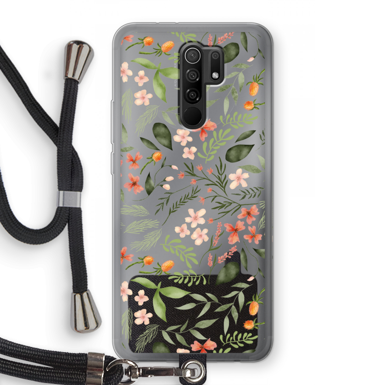 Sweet little flowers: Xiaomi Redmi 9 Transparant Hoesje met koord