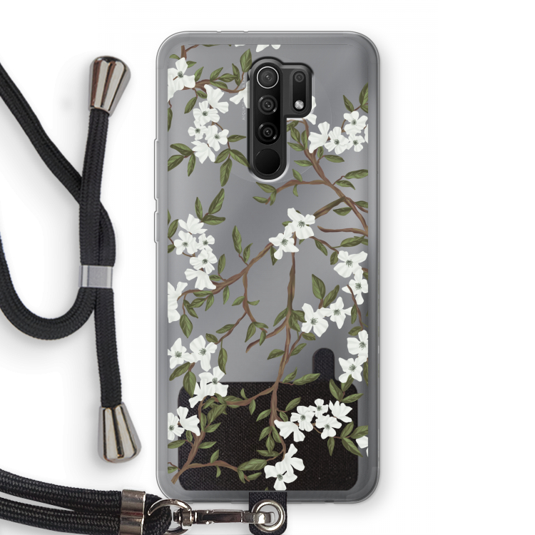 Blossoming spring: Xiaomi Redmi 9 Transparant Hoesje met koord