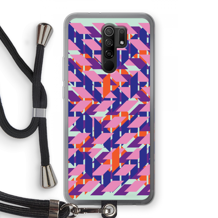 Skew Blush 3: Xiaomi Redmi 9 Transparant Hoesje met koord