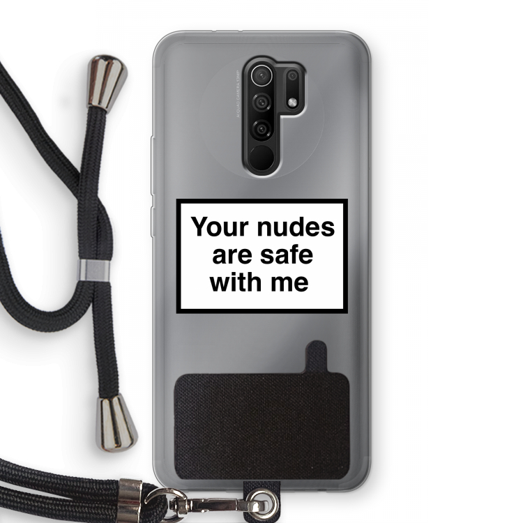 Safe with me: Xiaomi Redmi 9 Transparant Hoesje met koord