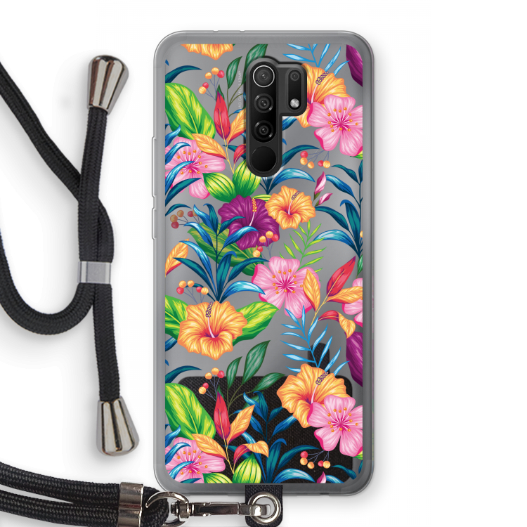 Tropisch 2: Xiaomi Redmi 9 Transparant Hoesje met koord