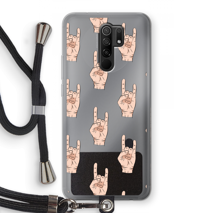 Rock: Xiaomi Redmi 9 Transparant Hoesje met koord
