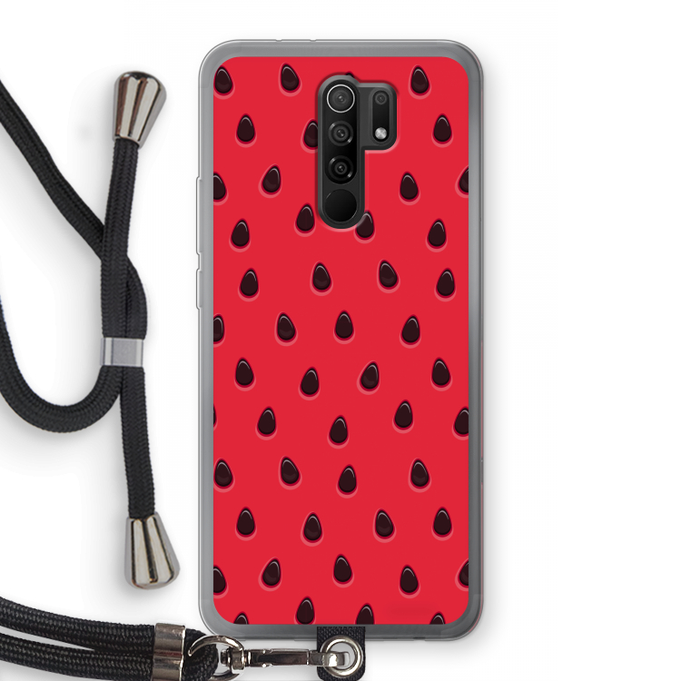 Watermelon: Xiaomi Redmi 9 Transparant Hoesje met koord
