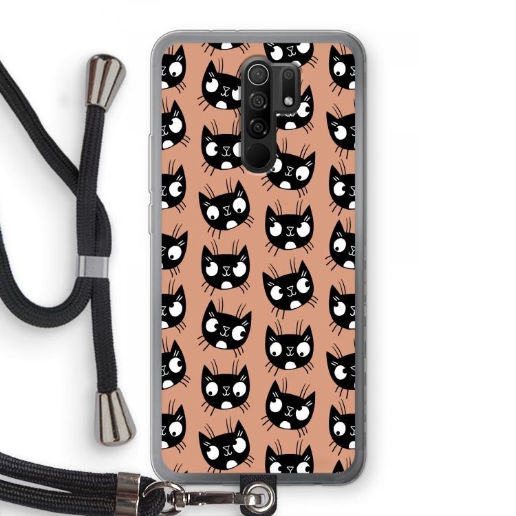 Kat: Xiaomi Redmi 9 Transparant Hoesje met koord