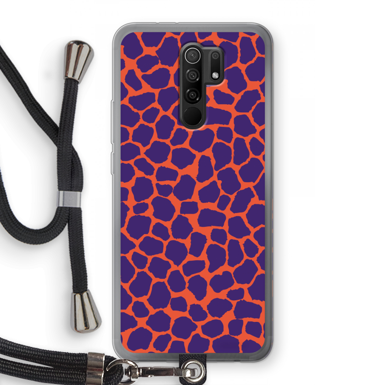 Purple Giraffe: Xiaomi Redmi 9 Transparant Hoesje met koord