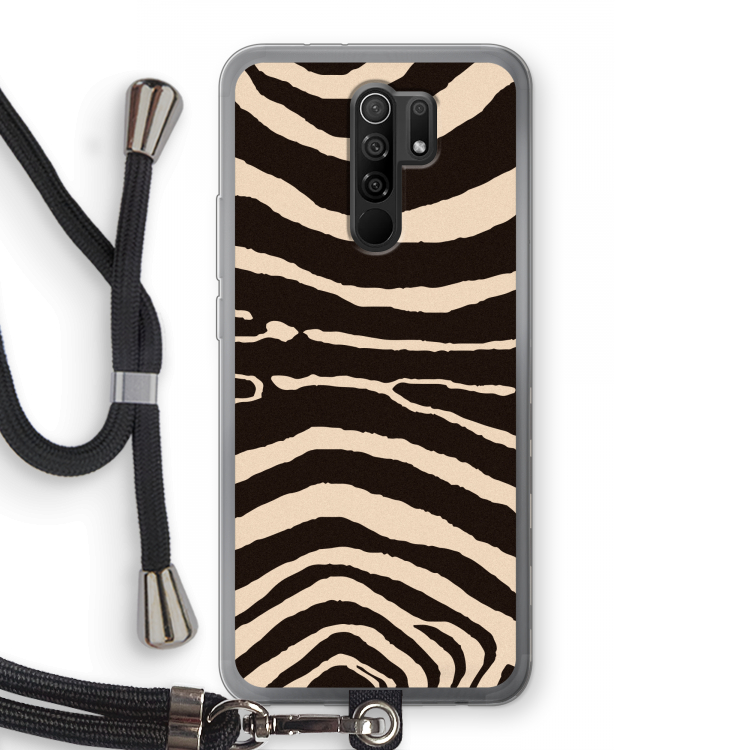 Arizona Zebra: Xiaomi Redmi 9 Transparant Hoesje met koord