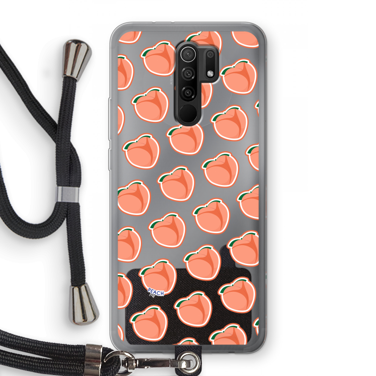 Just peachy: Xiaomi Redmi 9 Transparant Hoesje met koord