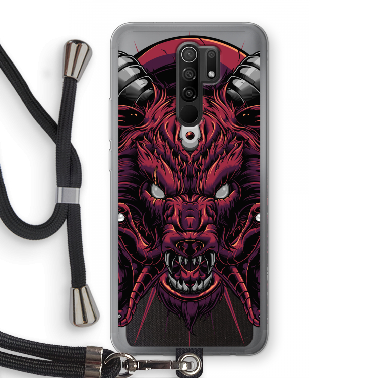 Hell Hound and Serpents: Xiaomi Redmi 9 Transparant Hoesje met koord