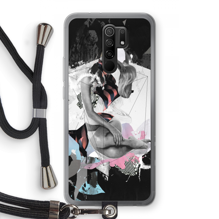 Camouflage de sommeil: Xiaomi Redmi 9 Transparant Hoesje met koord