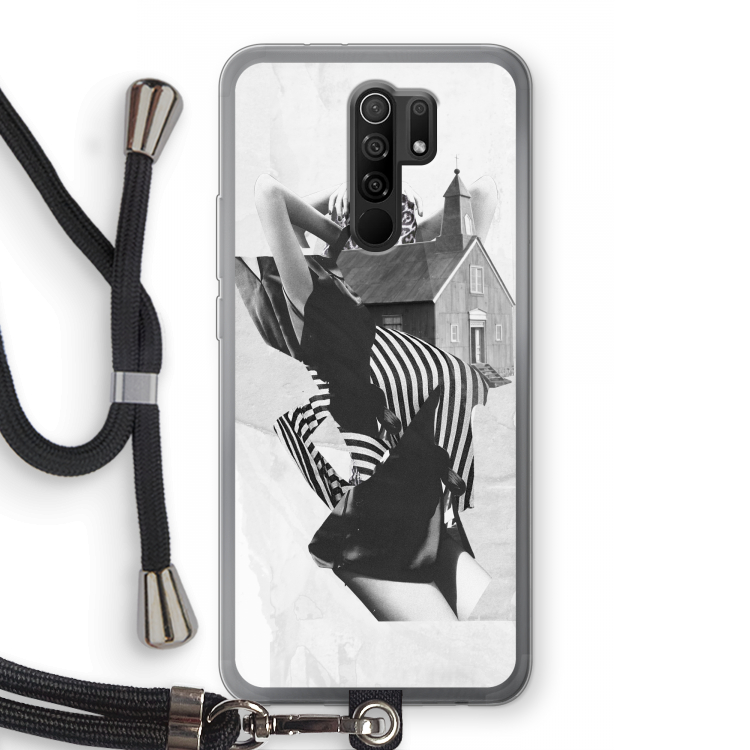 House: Xiaomi Redmi 9 Transparant Hoesje met koord