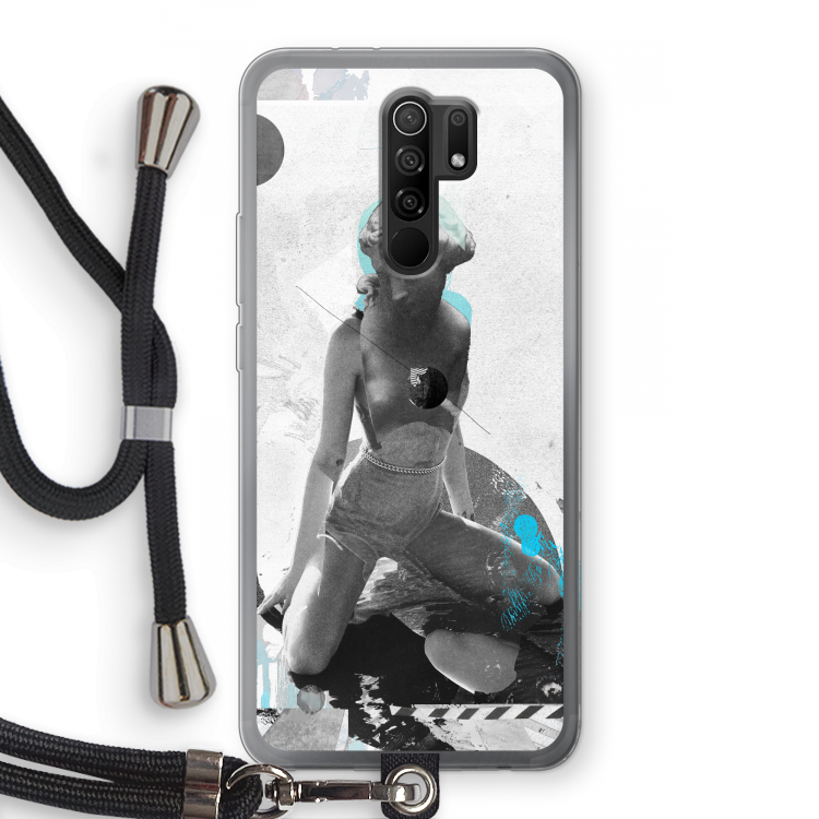 I will not feel a thing: Xiaomi Redmi 9 Transparant Hoesje met koord