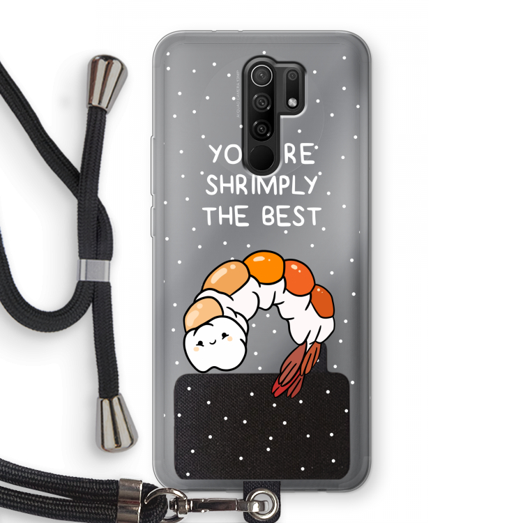 You're Shrimply The Best: Xiaomi Redmi 9 Transparant Hoesje met koord