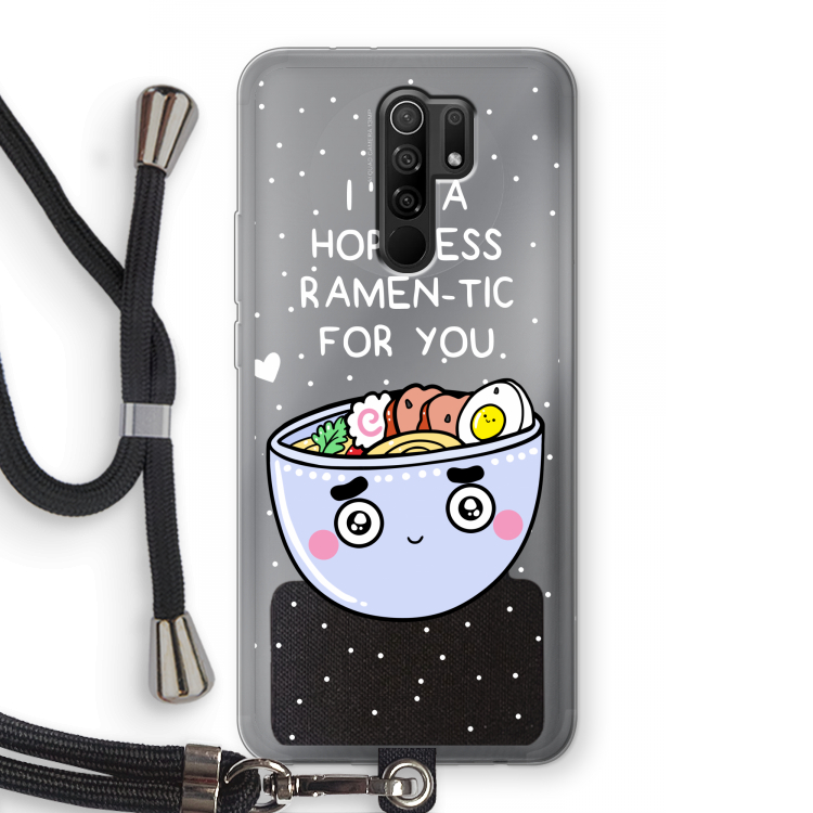 I'm A Hopeless Ramen-Tic For You: Xiaomi Redmi 9 Transparant Hoesje met koord