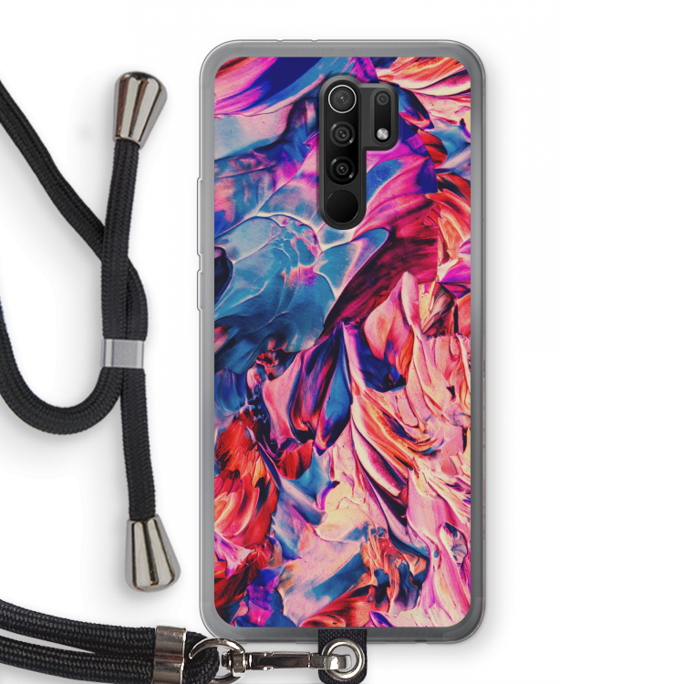 Pink Orchard: Xiaomi Redmi 9 Transparant Hoesje met koord