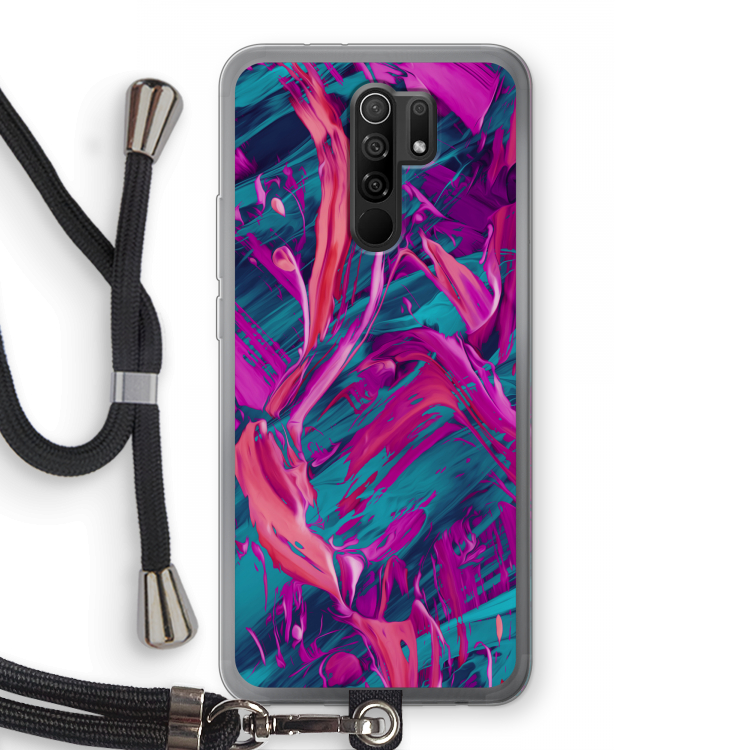 Pink Clouds: Xiaomi Redmi 9 Transparant Hoesje met koord