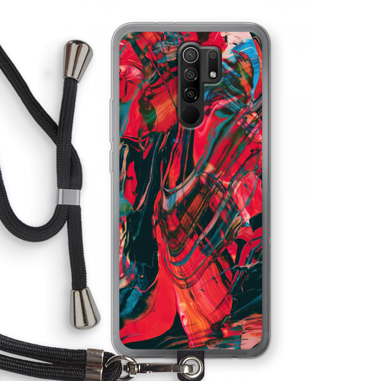 Endless Descent: Xiaomi Redmi 9 Transparant Hoesje met koord