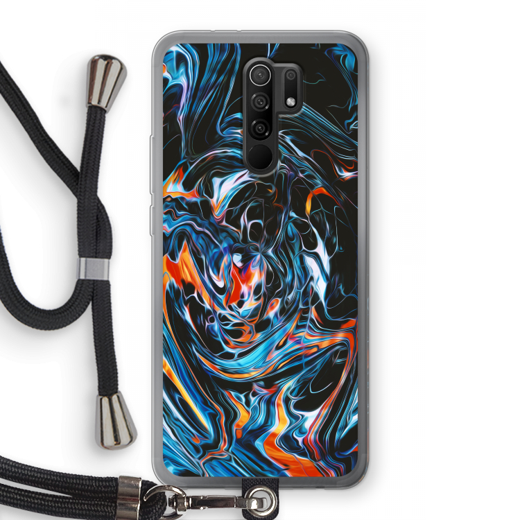 Black Unicorn: Xiaomi Redmi 9 Transparant Hoesje met koord
