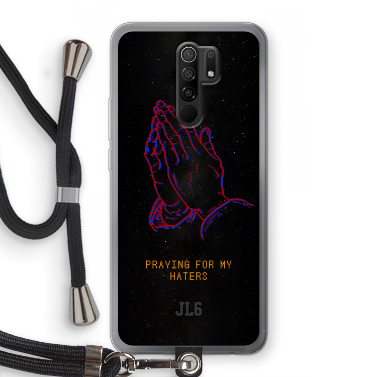 Praying For My Haters: Xiaomi Redmi 9 Transparant Hoesje met koord