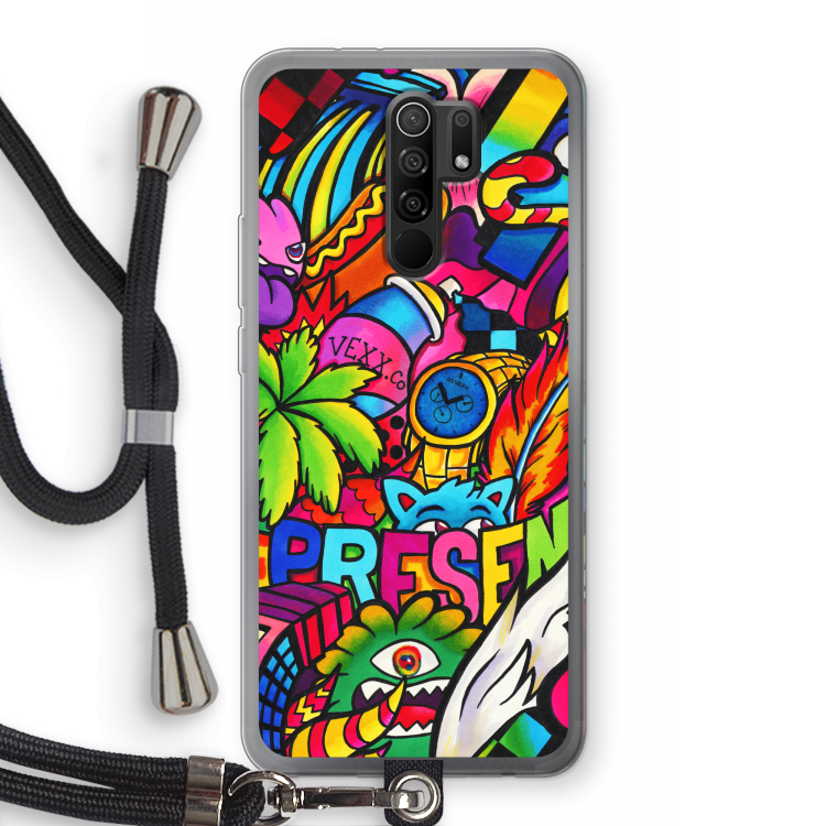 Represent: Xiaomi Redmi 9 Transparant Hoesje met koord