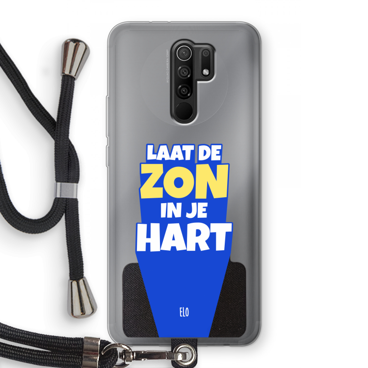 Laat de zon in je hart: Xiaomi Redmi 9 Transparant Hoesje met koord