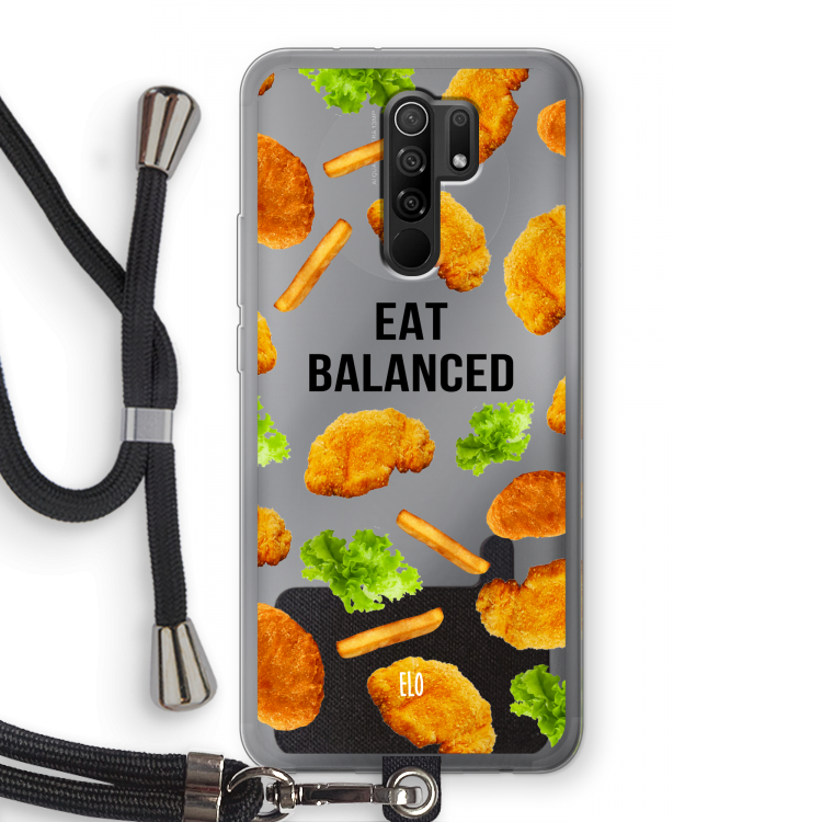 Eat Balanced: Xiaomi Redmi 9 Transparant Hoesje met koord